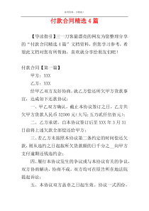 付款合同精选4篇