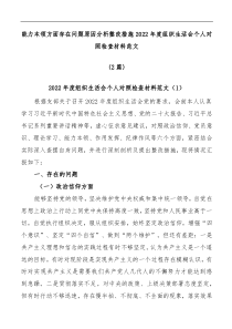 2篇能力本领方面存在问题原因分析整改措施2022年度组织生活会个人对照检查材料范文