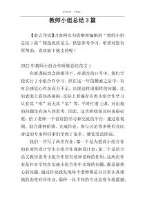 教师小组总结3篇