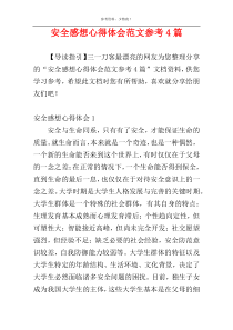 安全感想心得体会范文参考4篇