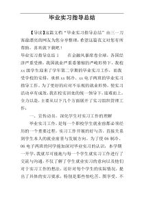 毕业实习指导总结