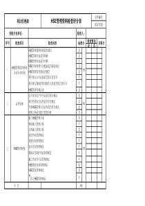 HSE管理资料检查评分表