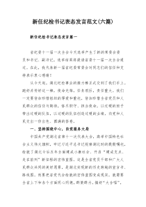 新任纪检书记表态发言范文(六篇)