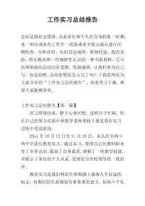 工作实习总结报告