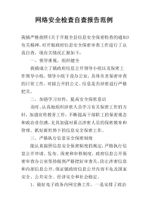 网络安全检查自查报告范例