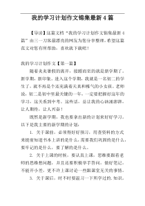 我的学习计划作文锦集最新4篇