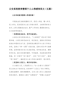 公安系统教育整顿个人心得感悟范文（五篇）