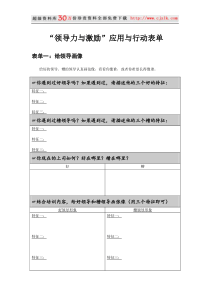 【经典管理资料】“领导力与激励”应用与行动表单