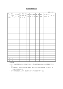 作业时间统计表