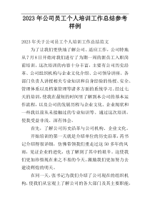 2023年公司员工个人培训工作总结参考样例