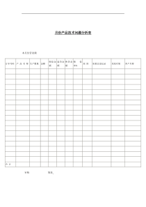 月份产品技术问题分析表