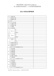 企业人员动态及费用报表（DOC1页）