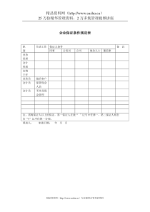 企业保证条件规定表