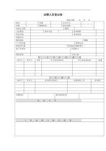 企业应聘人员登记表