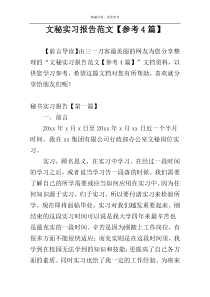 文秘实习报告范文【参考4篇】