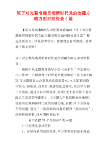 班子对完整准确贯彻新时代党的治疆方略方面对照检查5篇