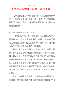 小学见习心得体会范文（通用4篇）