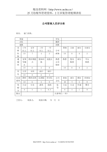 公司管理人员评分表