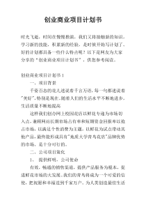 创业商业项目计划书