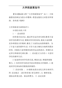 大学班级策划书