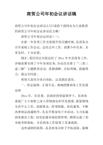 商贸公司年初会议讲话稿