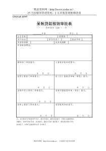 (GNGS-QL-QT037)呆帐贷款核销审批表