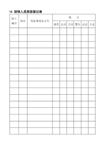 14促销人员奖惩登记表