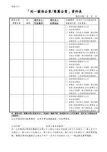 同一关系企业集团企业资料表