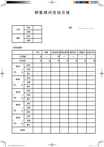 4S店销售顾问活动日报表