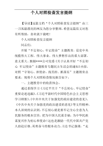 个人对照检查发言提纲