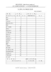 办公楼公共区域验收交接表