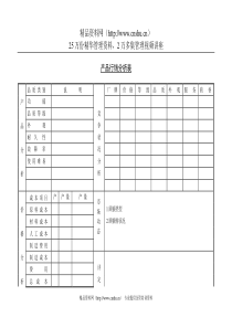 产品行销分析表