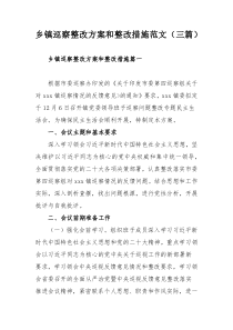 乡镇巡察整改方案和整改措施范文（三篇）