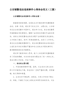 公安辅警违法违规事件心得体会范文（三篇）