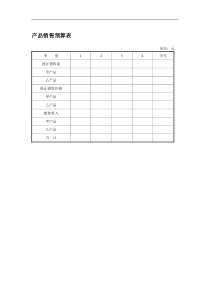 产品销售预算表