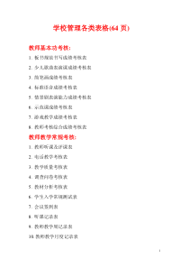 学校管理各类表格64页（DOC65页）