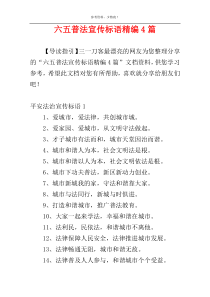 六五普法宣传标语精编4篇