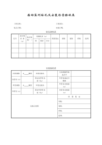 成都某路桥公司施工文档之帷幕灌浆抬动监测钻孔检查验收表