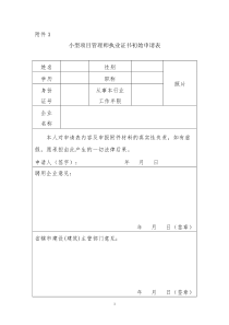 小型项目管理师各类表格