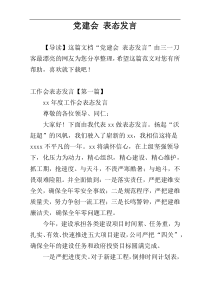 党建会 表态发言