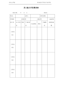 员工能力开发需求表