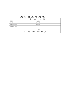 员工转正总结表