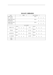 某企业员工调离呈签表