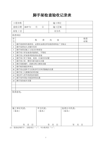 脚手架检查验收表