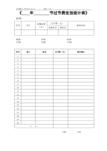 过节费发放统计表