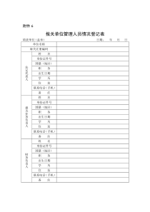 报关单位管理人员情况登记表