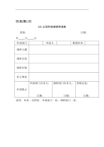 摩销市场部表格（DOC 4页）