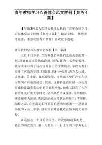 青年教师学习心得体会范文样例【参考4篇】