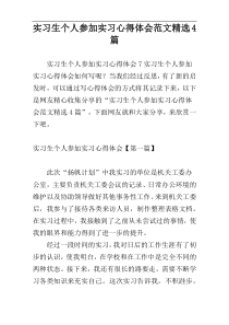 实习生个人参加实习心得体会范文精选4篇