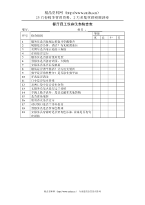 餐厅员工仪容仪表检查表